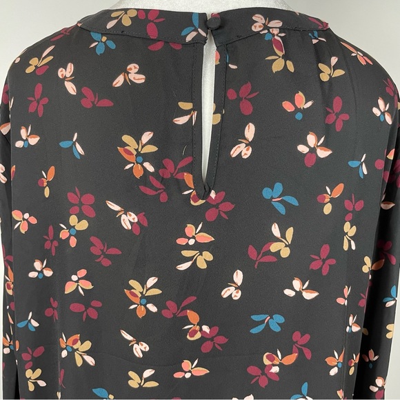 Maurice’s Black Floral Long Sleeve Blouse With Keyhole Women’s Size XL - Picture 7 of 12